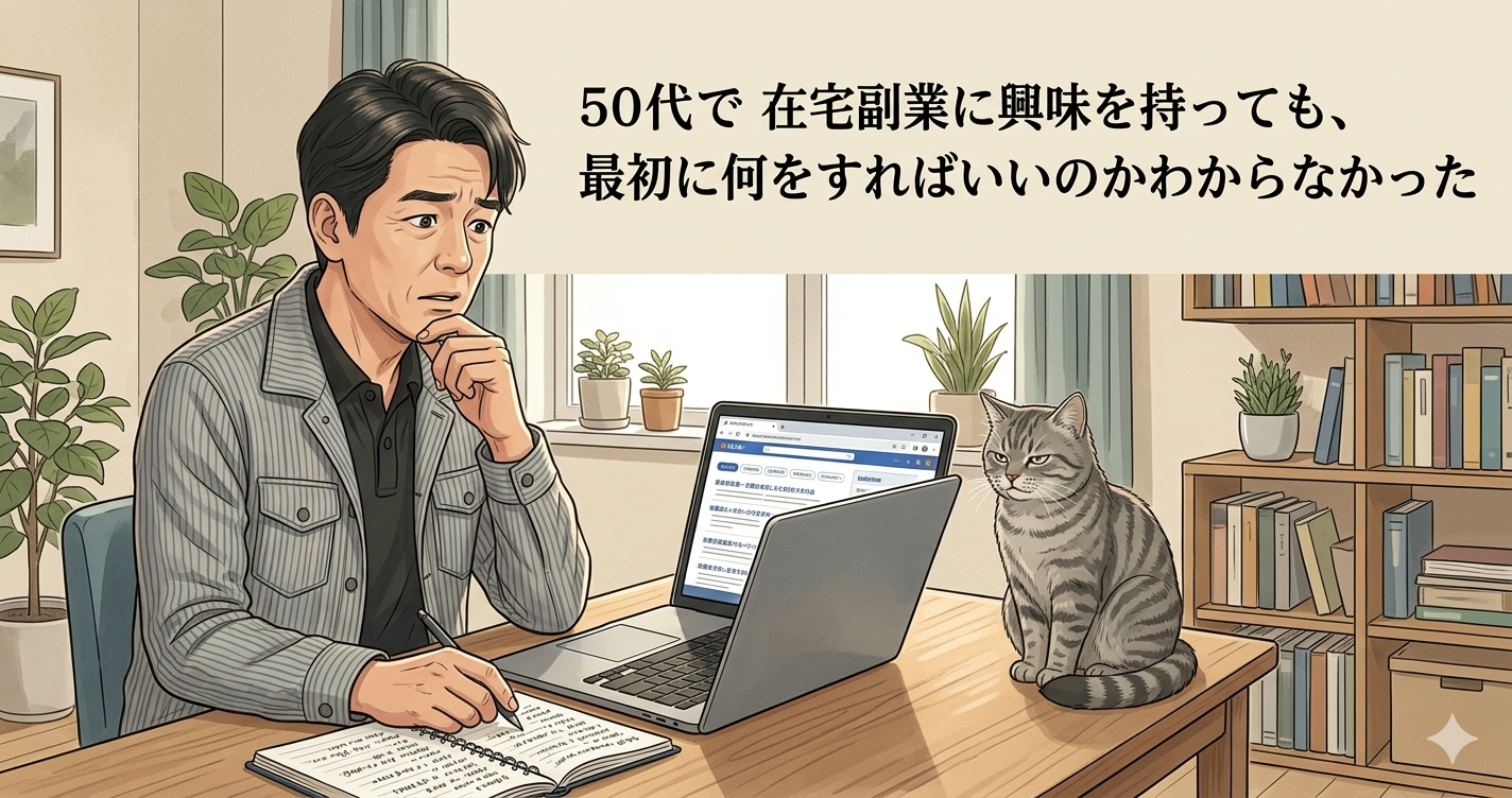 50代で在宅副業に興味を持っても、最初に何をすればいいのかわからなかった