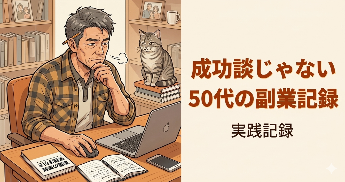 かっこいい成功談じゃない。50代からの副業は、恥かいて戻る記録でいい